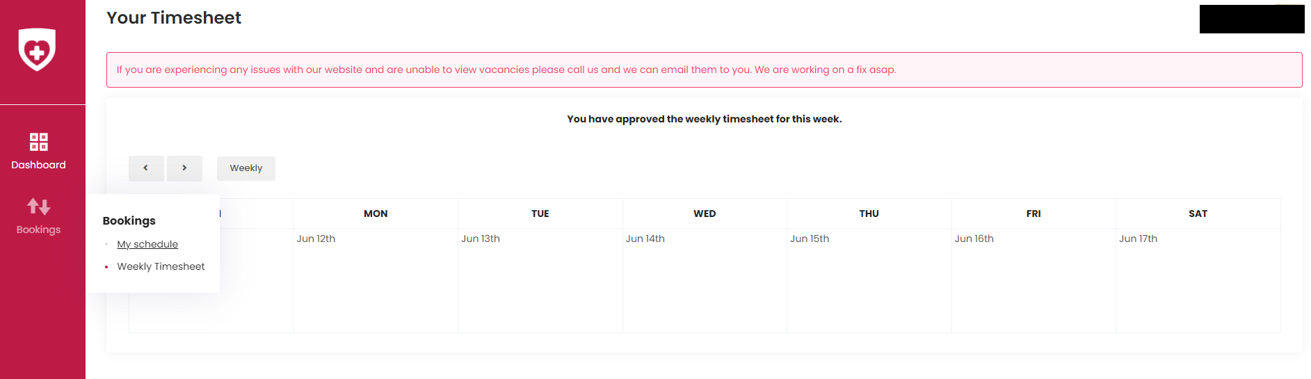 Updating Calendar and Weekly Timesheets Team Locum
